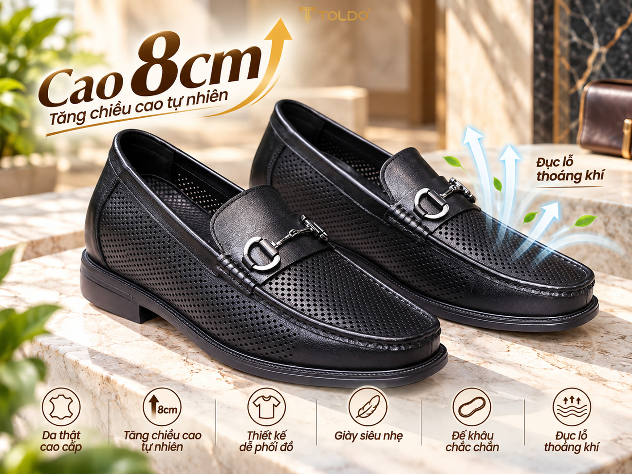 Giày cao nam 8cm đục lỗ thoáng khí 2